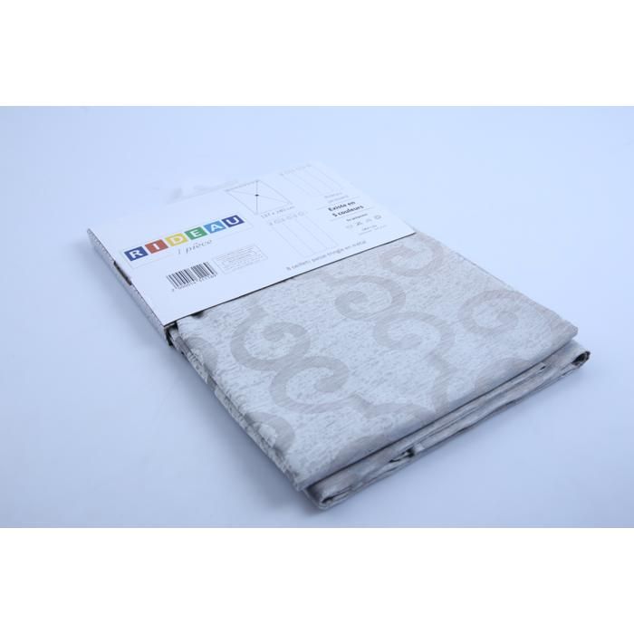 Rideau - Jacquard - 137x240 - Beige - Œillets - Élégance Chic
