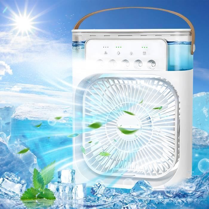 Mini Ventilateur 2-en-1 - Humidificateur Silencieux USB, Refroidissement Réglable - Couleur Aléatoire