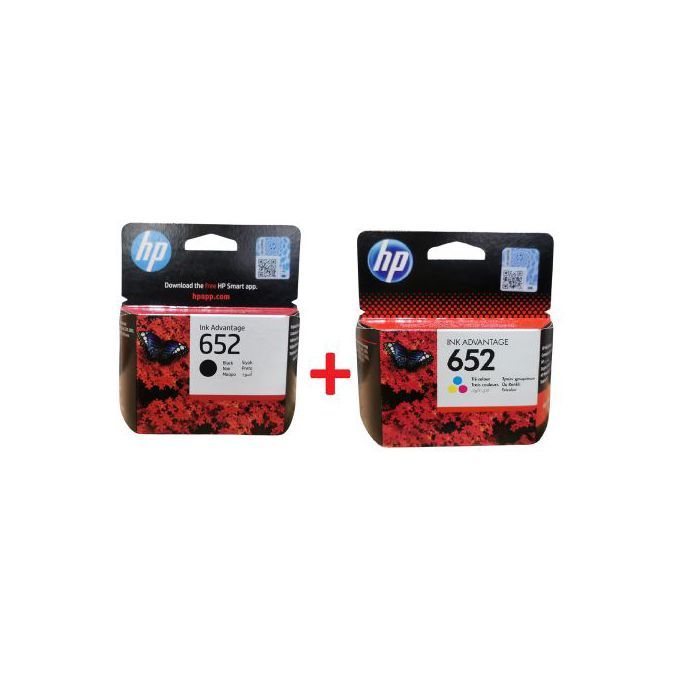 Hp Pack Cartouches 652 Noir + 652 Couleur
