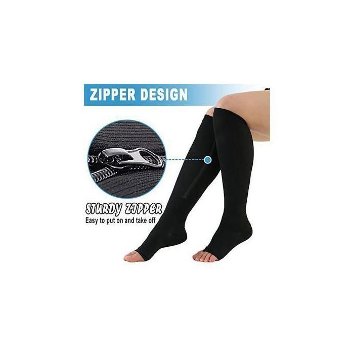 Chaussettes de Compression de Grande Taille pour Femme et Homme, Soutien Haut du Genou, Large Mollet, 20 à 30mmhg, 1 Paire