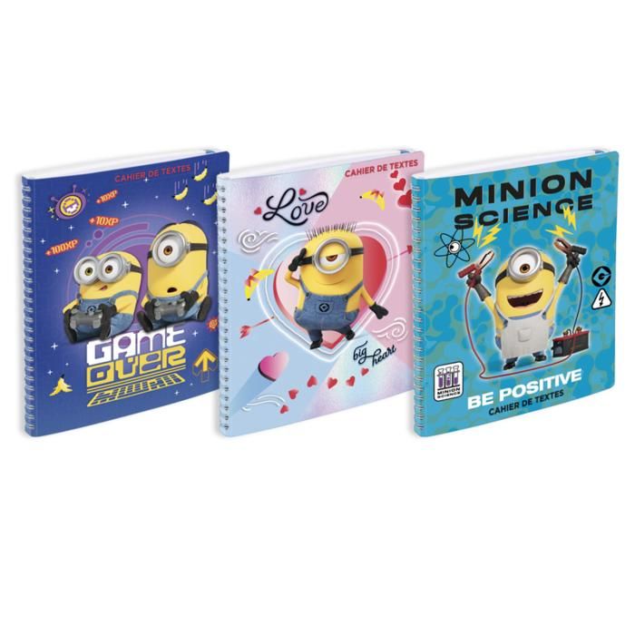 CAHIER TEXTE SPIRALE 170X220 148 P 90G MINIONS