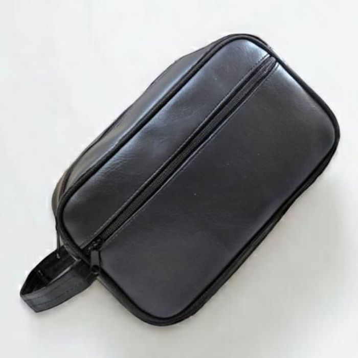 Sac de toilette, Sac en cuir de voyage, ensemble organisateur pour maquillage-Noir