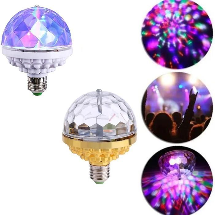 Ampoule de scène led , boule magique rotative en cristal (Couleur aléatoire)