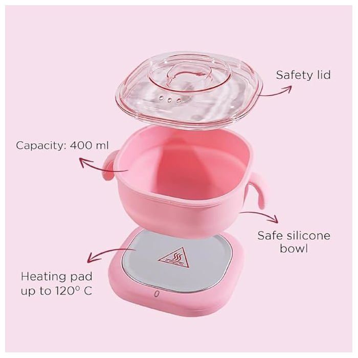 Chauffe-cire portable en silicone, antiadhésif, rapide et doux pour une épilation à domicile.