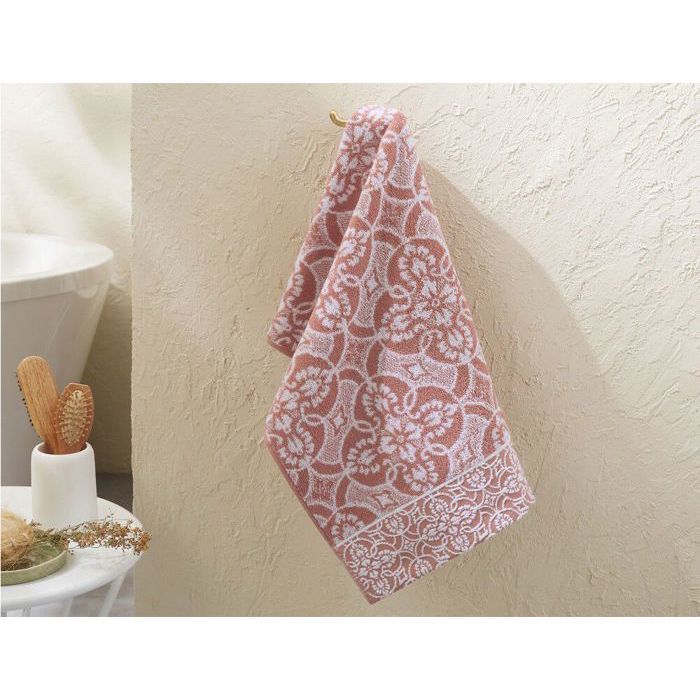Serviette Invité - Séville - Rose - 30 x 50 cm - Éponge Jacquard - 100% Coton