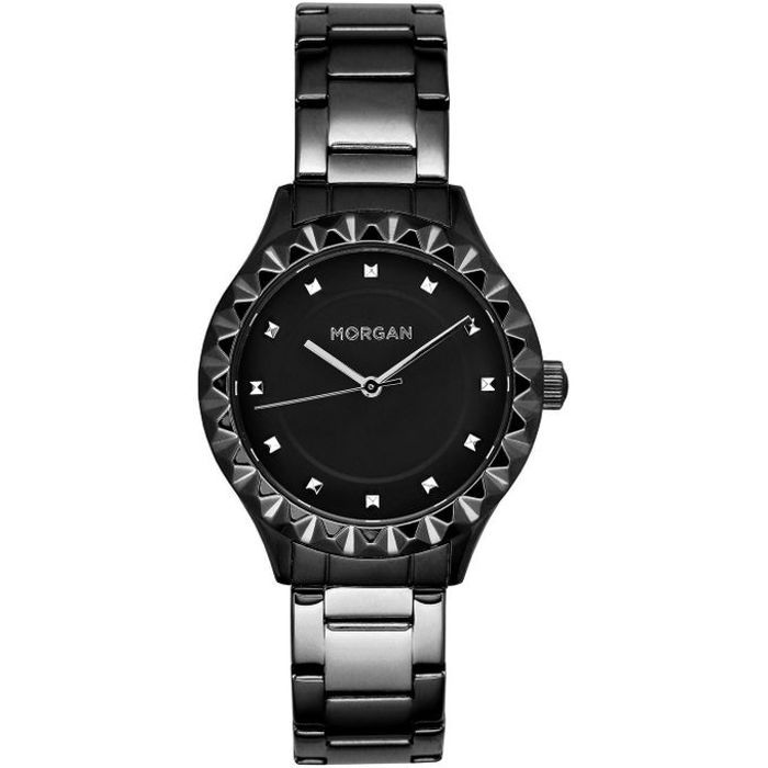 Montre Femme - MORGAN - Noir - Bracelet Acier - Cadran Brossé - Étanchéité 3 ATM