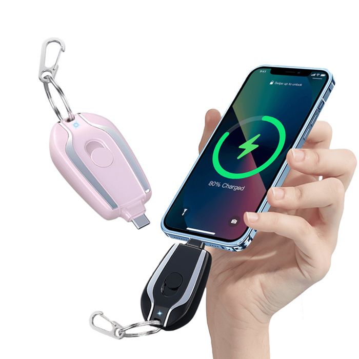 Power Bank porte-clés avec connecteur USB Type-C - Batterie de secours pour une alimentation d'urgence