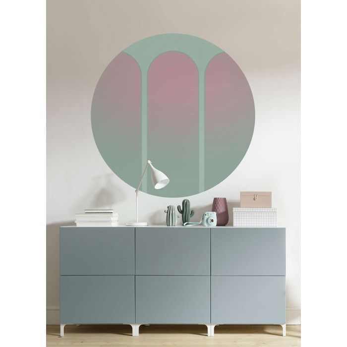 Papier peint - THREE DOORS - Arcades - L 128 x H 128 cm - Lavable - Résistance à la lumière