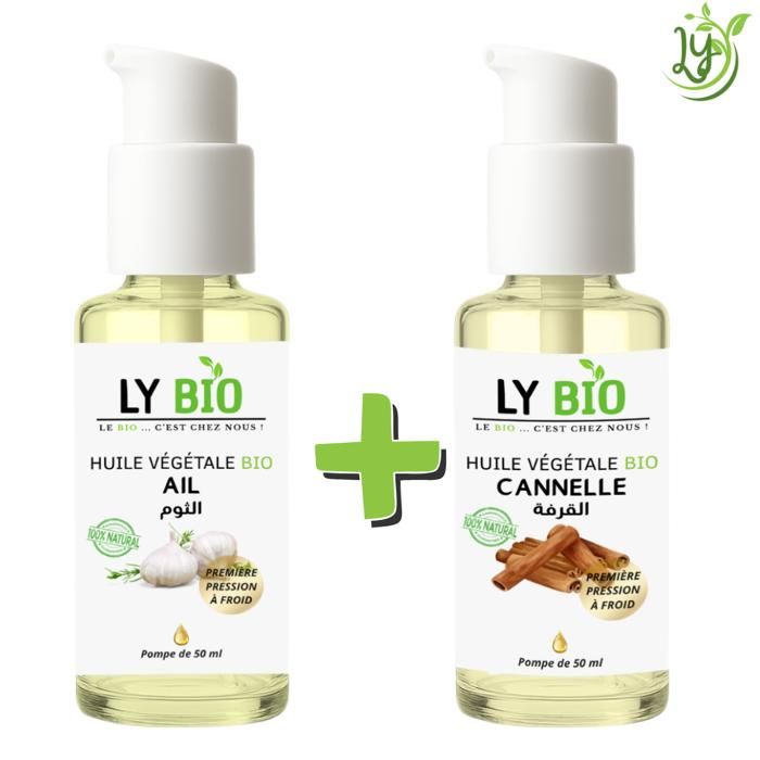 Huile - LYBIO - Pack Huile Ail et Cannelle - 50ml - Nourrissant - Tous types de cheveux