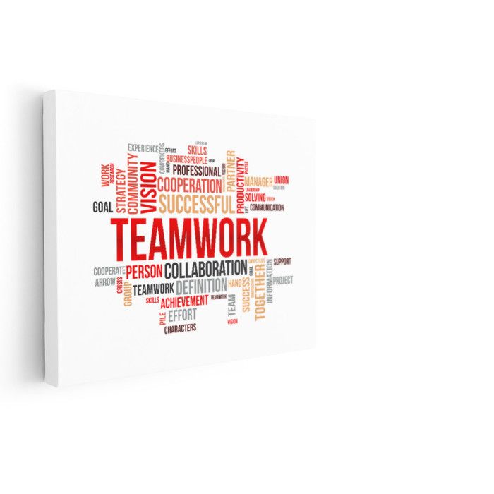 Tableau Décoratif - Teamwork board - 60x90 cm - Multicolore - Design Contemporain - Lettrage