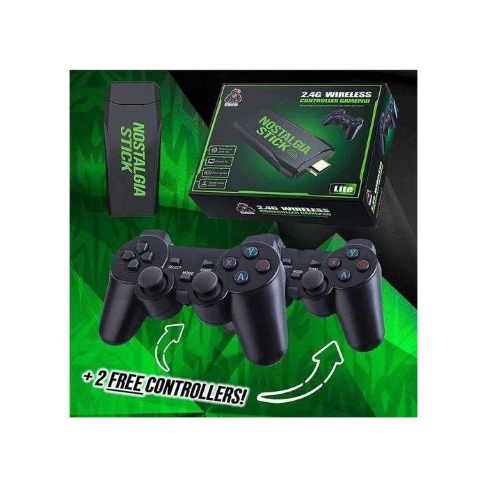 Data Frog Game Console 2.4G Dual Wireless Handle Game Stick 4K 3000 Game 32