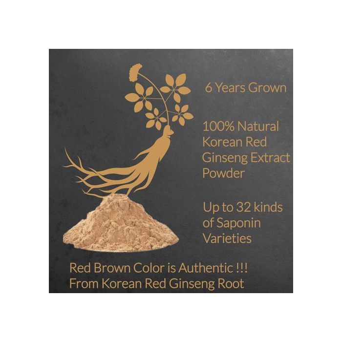 Extrait de ginseng rouge coréen en poudre 100 % naturel. Soutient un système immunitaire sain