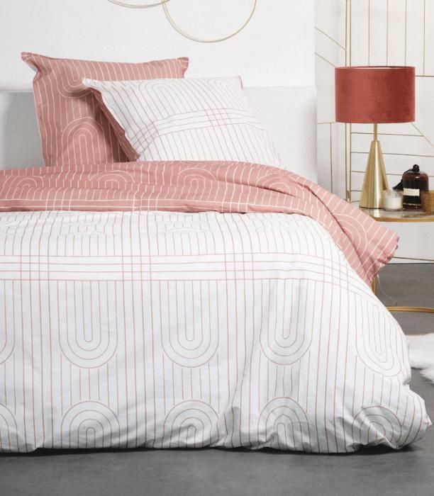 Parure Housse - MOBILIUM - 90x200cm - Drap Plat 180x290cm - Taie Oreiller 50x70cm - Élégance Chic