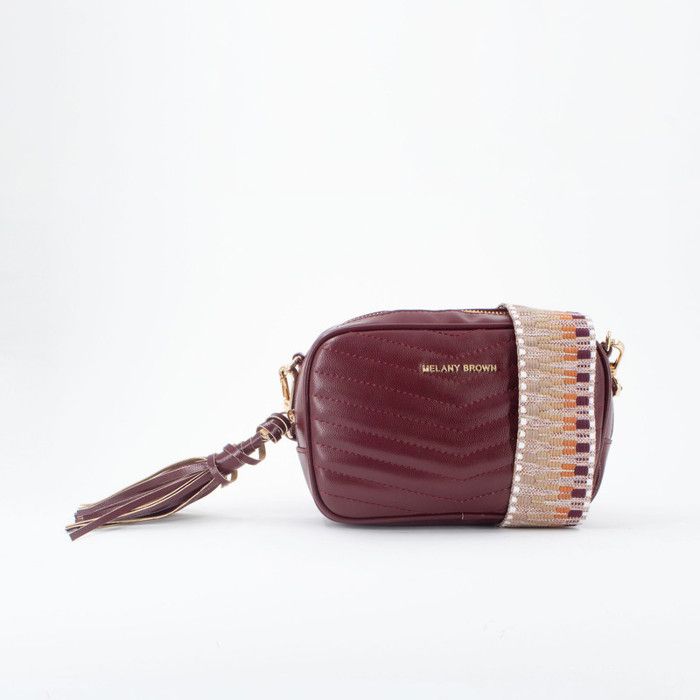 Sac à main - MELANY BROWN LONDON - LOUISE - Bordeaux - Fermeture zippée - Bandoulières amovibles