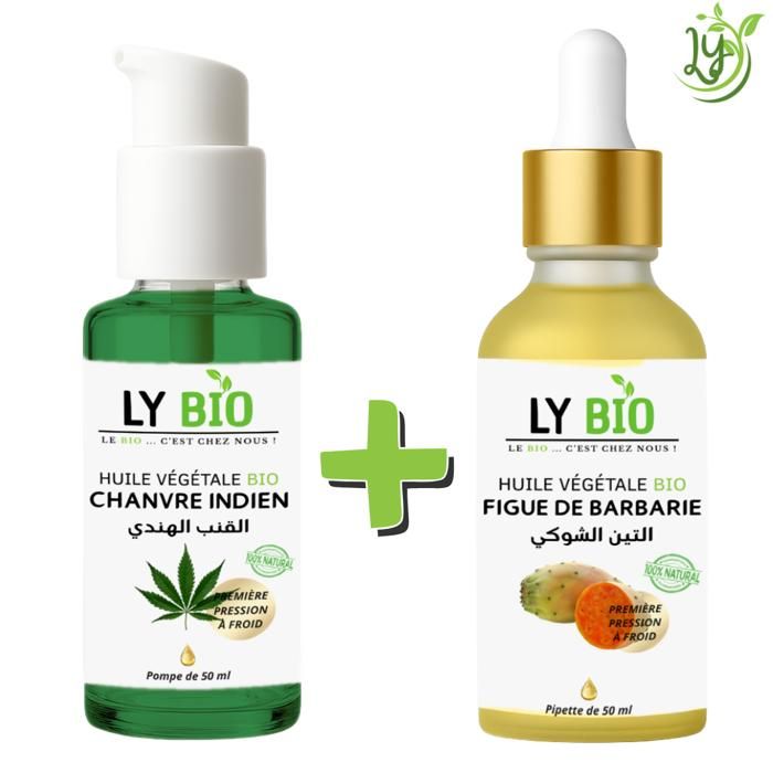 Pack Huile - LYBIO - Chanvre 50ml - Pompe - Figue de Barbarie 50ml - Pipette