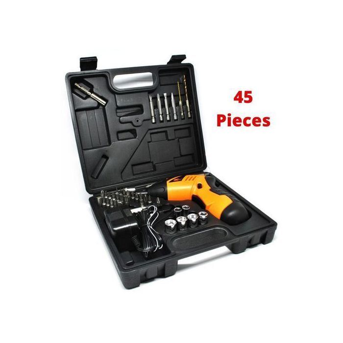 Visseuse et deviseuse électrique style pistolet sans fil Rechargeable Portable 45 Pièce avec batterie