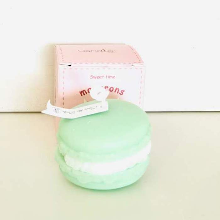 Bougie parfumée - Vert - Macaron - 1 unité - Intérieur - Mixte