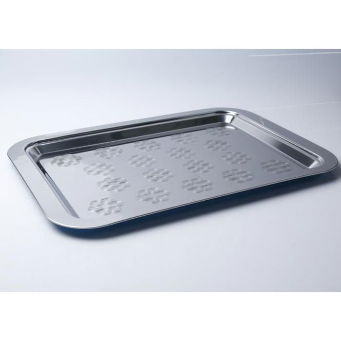 Plateau - Inox - Rectangulaire 60x40 - Résistant - Esthétique - Compatible lave-vaisselle