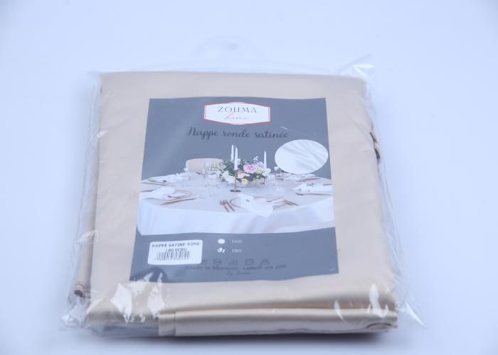 Nappe satinée ronde 180 cm écru