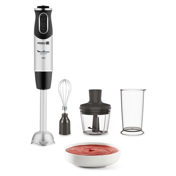 Moulinex Pied mixeur 3-en-1, 4 lames, 10 vitesses, 1000W, Quickchef DD655811