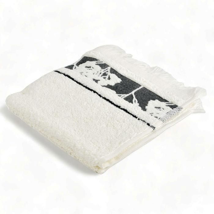 Serviette de bain - JACQUARD - 30X30 cm - Blanc - Absorption exceptionnelle - Confort moelleux