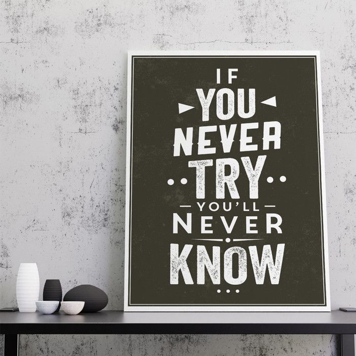 Tableau Décoratif - Inspirational Quote - 60x90 cm - Multicolore - Design Contemporain