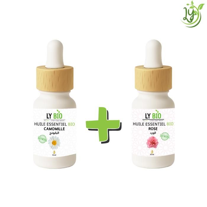 LYBIO PACK HUILE ESSENTIEL CAMOMILLE 10ML + HUILE ESSENTIEL ROSE 10ML