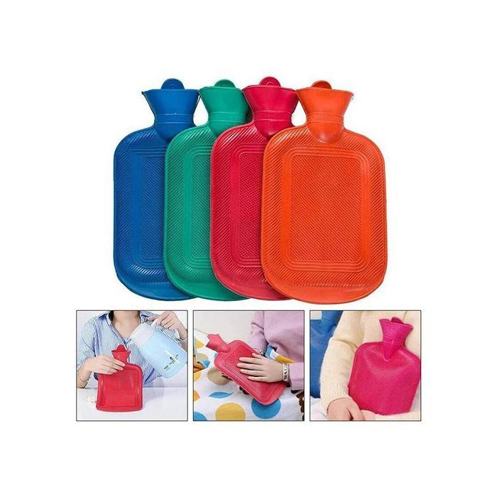 2 Sac de bouteille d'eau chaude en caoutchouc de silicone PVC solide, chauffe-mains d'irrigation