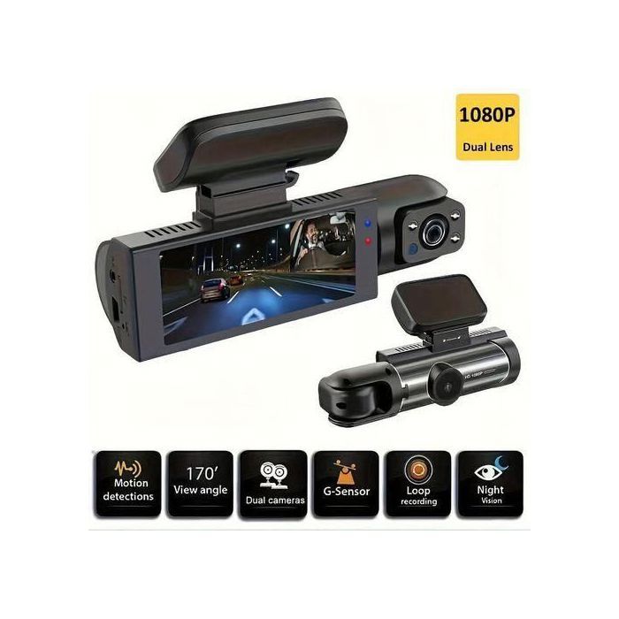 Camera de voiture Dashcam 2 Lens Avant et intérieur - Camera Embarquée SUPER HD