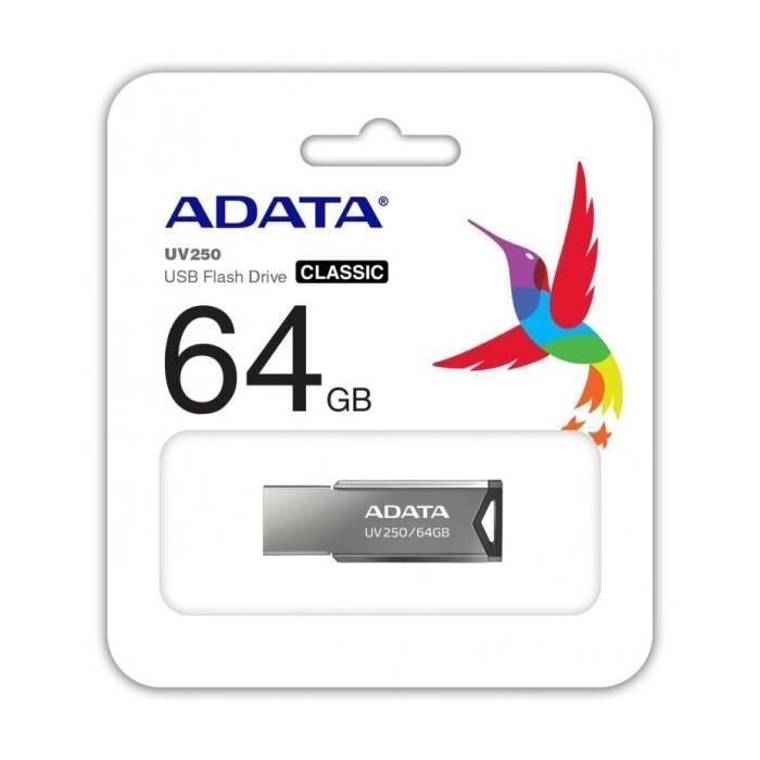 Clé USB - ADATA - AUV 250 - 64 Go - USB 2.0 - Métal