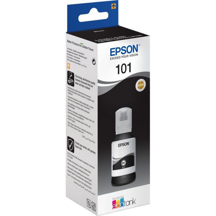 Bouteille d'encre 101 Noir EcoTank d'origine (C13T03V14A)