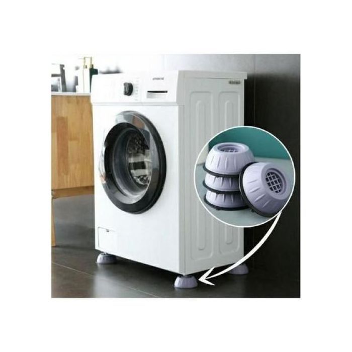 Coussins Anti-vibration - Slipstop - 4 pièces - Caoutchouc - Noir - Pour Machine à Laver