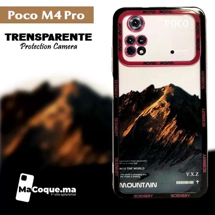 Coque Poco M4 Pro Transparente &amp; Protection Caméra Mountain Pochette Antichoc