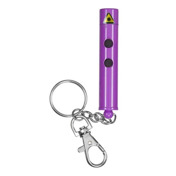 Porte clés Lampe Torche Laser - M48 - Mauve - 3 Piles LR44 Incluses - Mousqueton Inclus - Mixte
