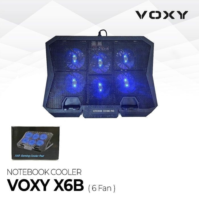 Support de refroidissement - X6B - 6 ventilateurs - LED Bleu - Port USB - Ergonomique