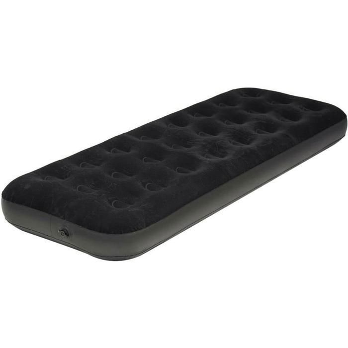 Matelas Gonflable Camping - 1 place - 185x70x22cm - Noir