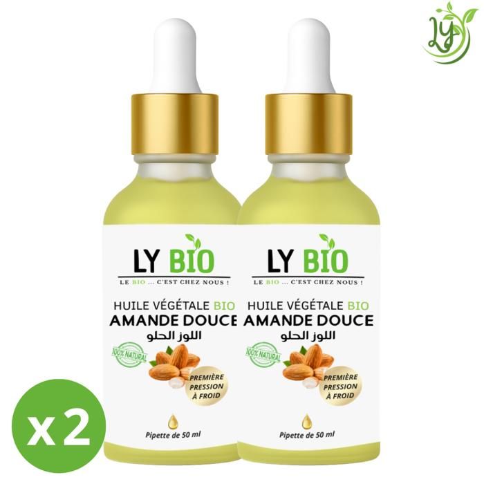 Huile Végétale - PIPETTE - Amande Douce - 50ml - Lot de 2 - Hydratant