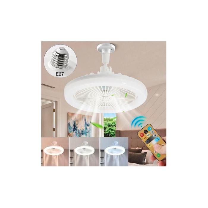 Ventilateur de plafond avec lumière intégrée et télécommande, 30W, ventilateur silencieux