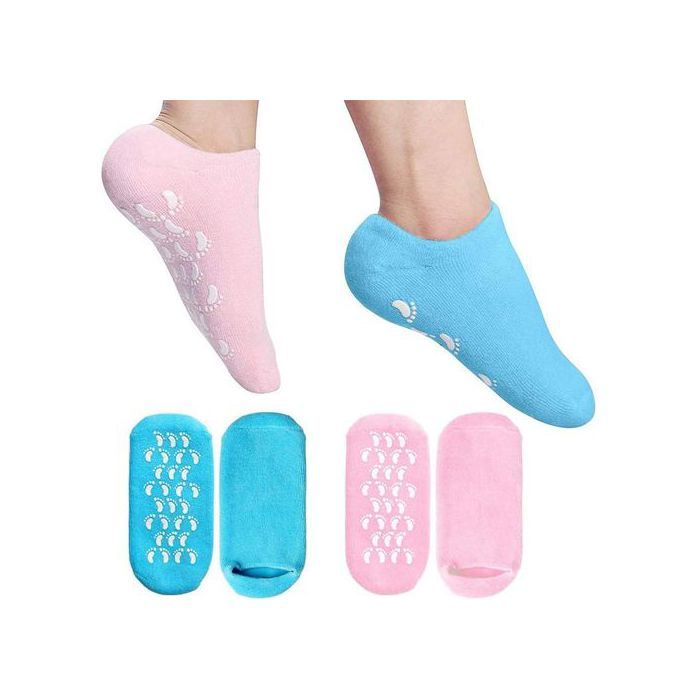Chaussettes de Gel Hydratantes 2 paires, Doublure Gel Imprégnée d'huiles Essentielles