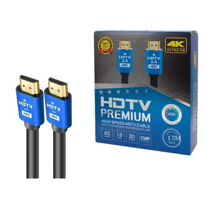 Hdtv cable hdmi vers hdmi 1,5 M 2.0 4K 3D Premium plaqué or 2160P 24K