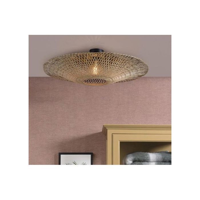 Plafonnier Bambou et rotin 50CM Damétre -E27-