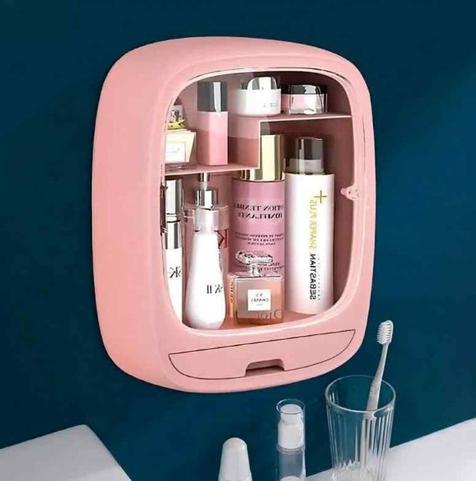 Organisateur de cosmétiques pour salle de bain, boîte de rangement de maquillage murale