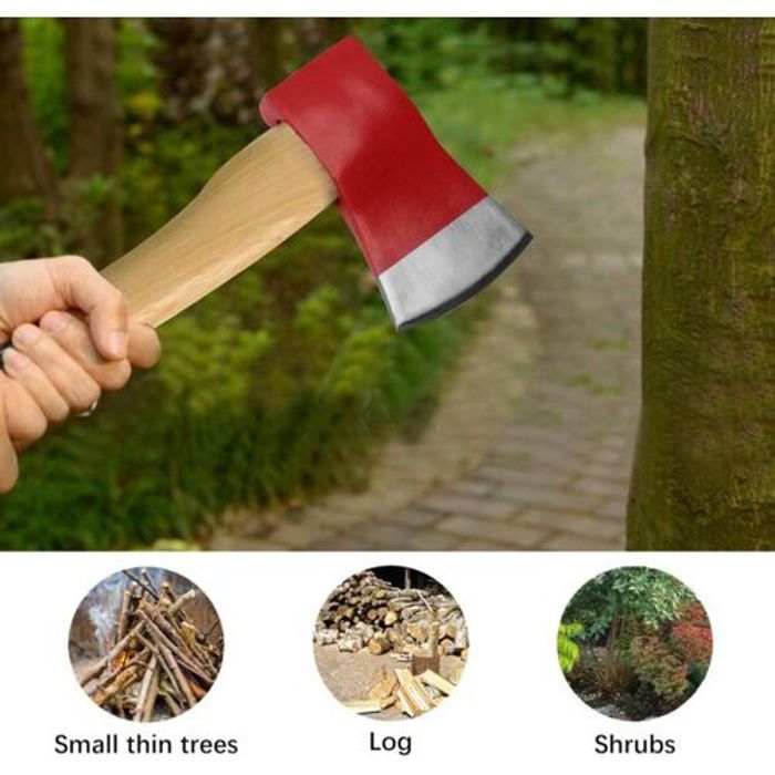 Hache Polyvalente en acier inoxydable Tête avec manche en bois