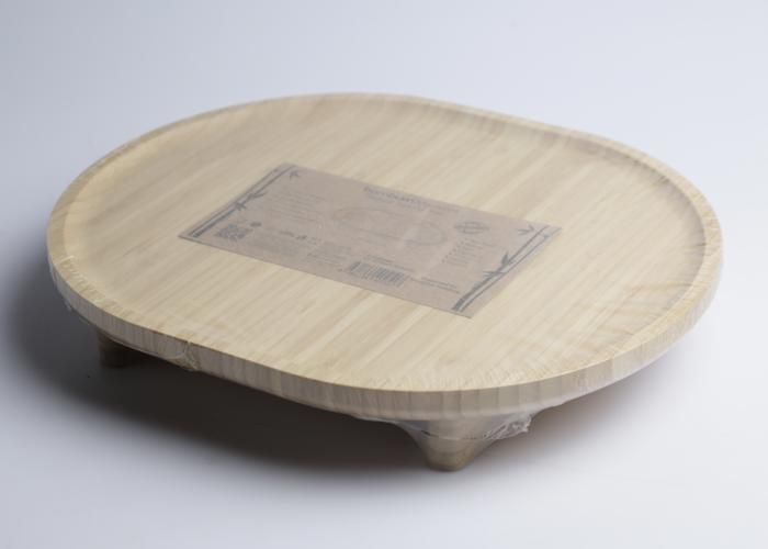 Plateau de Service - MM - Rond - Bois - Marron - Non compatible lave-vaisselle