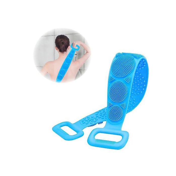 Scrubber arrière en silicone long, Nettoyant pour le dos, Brosse de douche pour corps