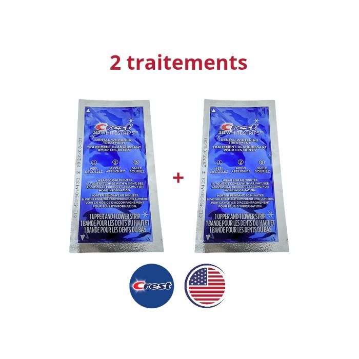 Crest 3D WhiteStrips – Soin Blanchissant Professionnel à Domicile 2 SACHETS : une solution maison pour éliminer 20 ans de taches