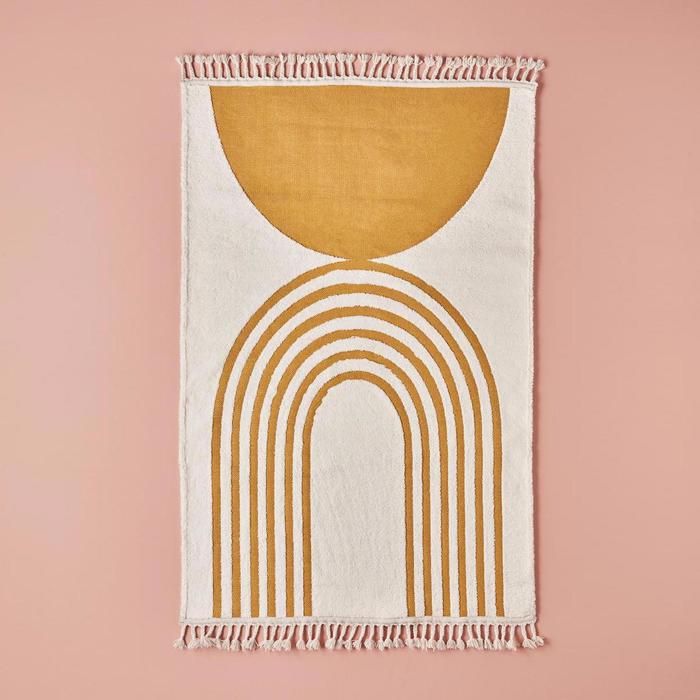 Tapis - BELLA MAISON - Kilim Moutarde - 120x180 cm - Fibres naturelles - Moderne