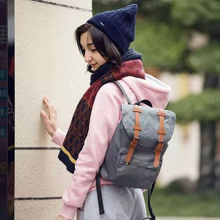 Sac à dos scolaire - Sac à bandoulière réglable, cartable Pc, voyage, sport Gris