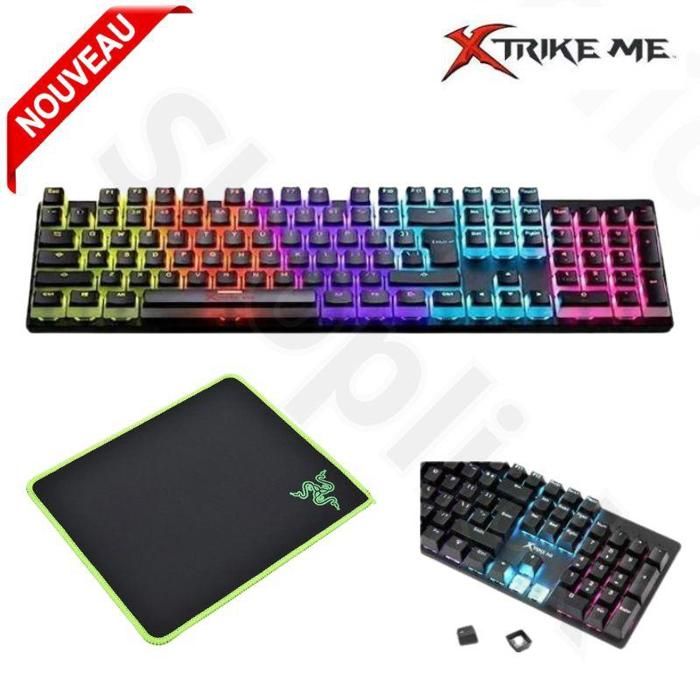 Clavier Mécanique Gamer XTRIKE GK-915, Blue Switch Rainbow