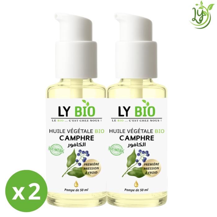 Huile Végétale Capillaire - LYBIO - Camphre - Lot de 2 - 50ml - Hydratant
